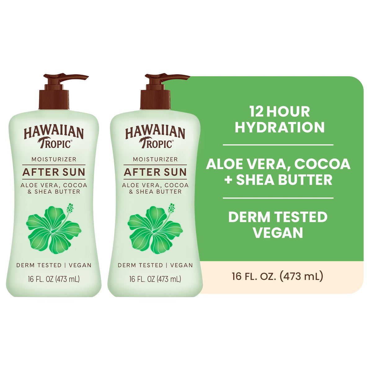 Hawaiian Tropic Lime Coolada After Sun Lotion, 16 Fl Oz (2 Pack)