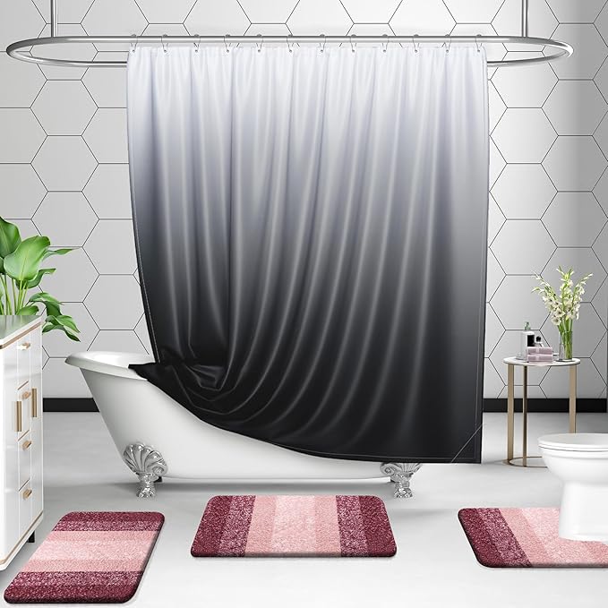 OLANLY Microfiber Bathroom Rugs Sets 3 Piece, 36"x24"+24"x16"+24"x20"