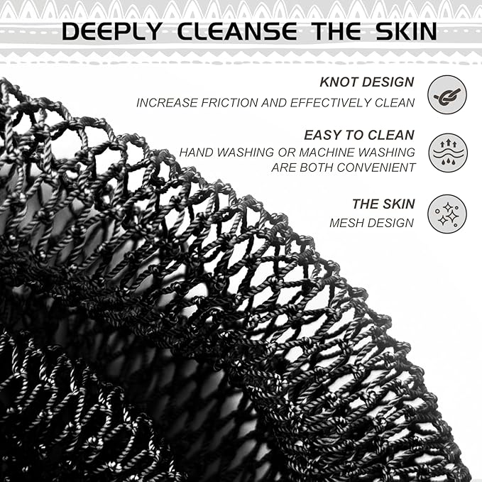 African Net Sponge Authentic, Loofah Exfoliating Body Scrubber Bath Sponge, African Exfoliating Net Sponge Back Scrubber Washcloth for Shower, Body Care Bathing Accessories (Purple)