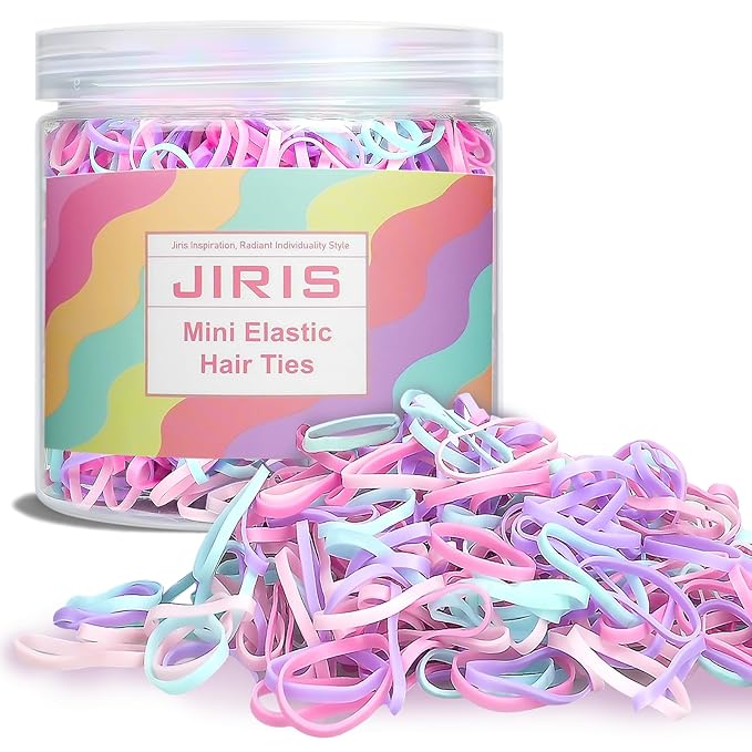 1000pcs Mini Hair Rubber Bands, Soft & Durable Plastic Elastic Hair Ties for Little Girls, Stretch Ponytail Ties for Kids Hairstyles and Braids