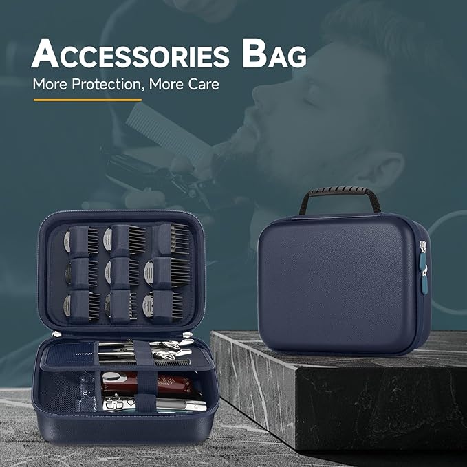 Hard Barber Accessories Case for Hair Clippers Cutting Barber Holder PUBlue