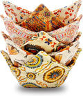 JounLoin Cotton Microwavable Bowl Cozy ，Set of 6，Microwave-Safe Hot Bowl Holders, Soup Bowl Cozy Hot Pads，Prevent Hand from Heat and Maintain Food Warm，Ideal Household Gift Store（A）