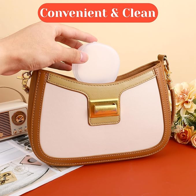 DOPENSPI 4PCS Portable Travel Cotton Pad Holder, Plastic Cosmetic Cotton Pad Holder Travel Sealed Container for Makeup Remover Cottons Ball Storage Box for Small Items Travels