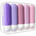 CHEODIN Travel Bottles for Toiletries, 5 Pack TSA Approved Travel Size Containers, 3oz Leak Proof Refillable Travel Accessories for Shampoo Conditioner, BPA Free Travel Bottles with Toiletry Bag