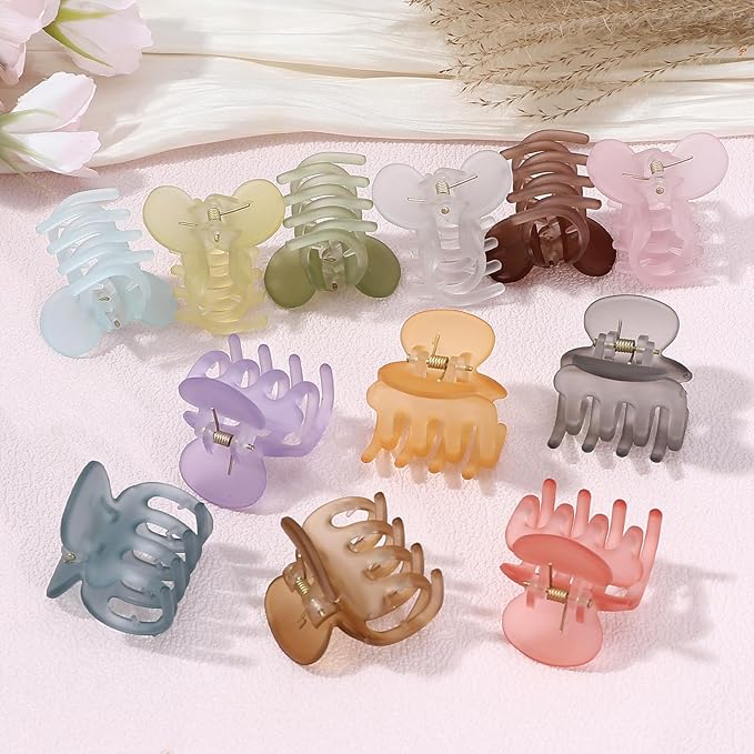 Sisiaipu 12Pcs Hair Clips for Women 1.8 Inch Small Claw Clips for Thin Hair Medium Hair Claw Clips for Thick Hair Accessories for Women Girls (Ice Cream)