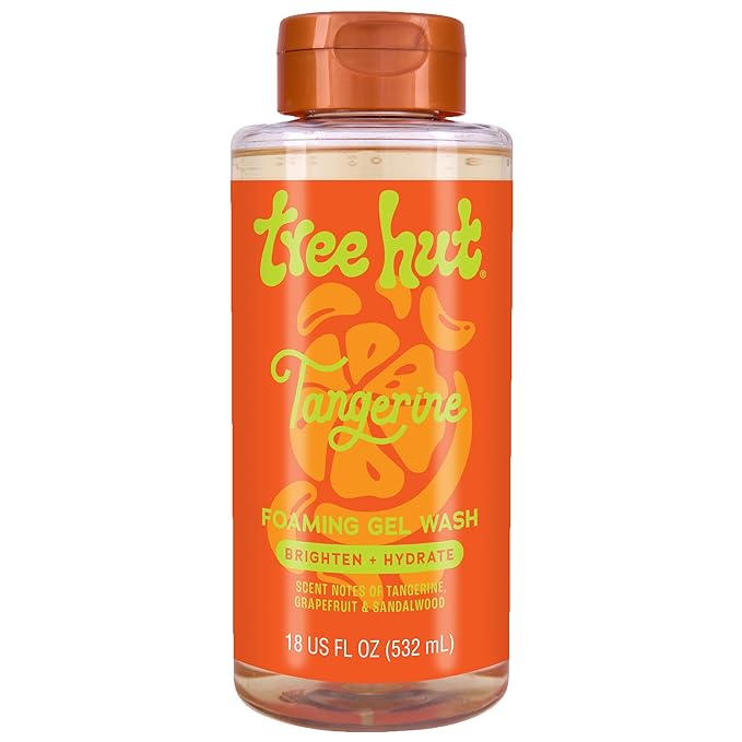Tree Hut Tangerine Body Wash, Hydrating & Moisturizing Shower Gel with Shea Butter & Essential Oils, Soft Smooth Glowing Skin, Gentle Cleanser For All Skin Types, Self Care Gifts for Women, 18 Fl Oz