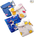 4 Pcs Cute Cotton Sanitary Napkins Bag, Menstrual Cup Pouch, Nursing Pad Holder, 5.1 x 5.1 inch Washable Organizer, Multifunction Purse for Girls Women (A)