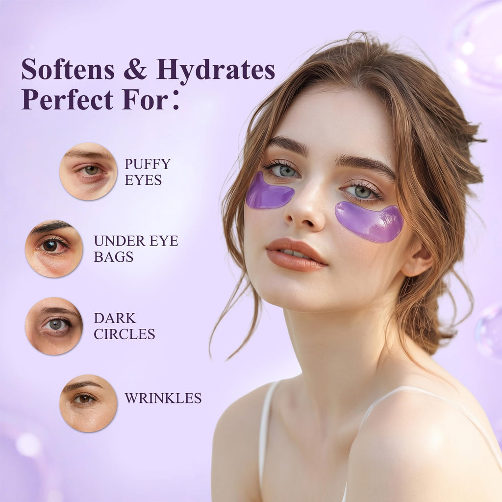 Taimand Under Eye Patches (30 Pairs), Under Eye Mask for Puffy Eyes and Dark Circles, Eye Masks with Collagen, Relieves Pressure and Reduces Wrinkles, Revitalises and Refreshes Your Skin, Lavender