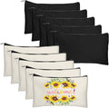 Legigo Blank Canvas Bag Zipper Pouch Makeup Bags Bulk - Multi-Purpose Canvas Pencil Pouch with Sturdy Zipper, Cosmetic Bag Travel Toiletry Bag for DIY Craft Projects, Storage (8.3 x 5 inches)