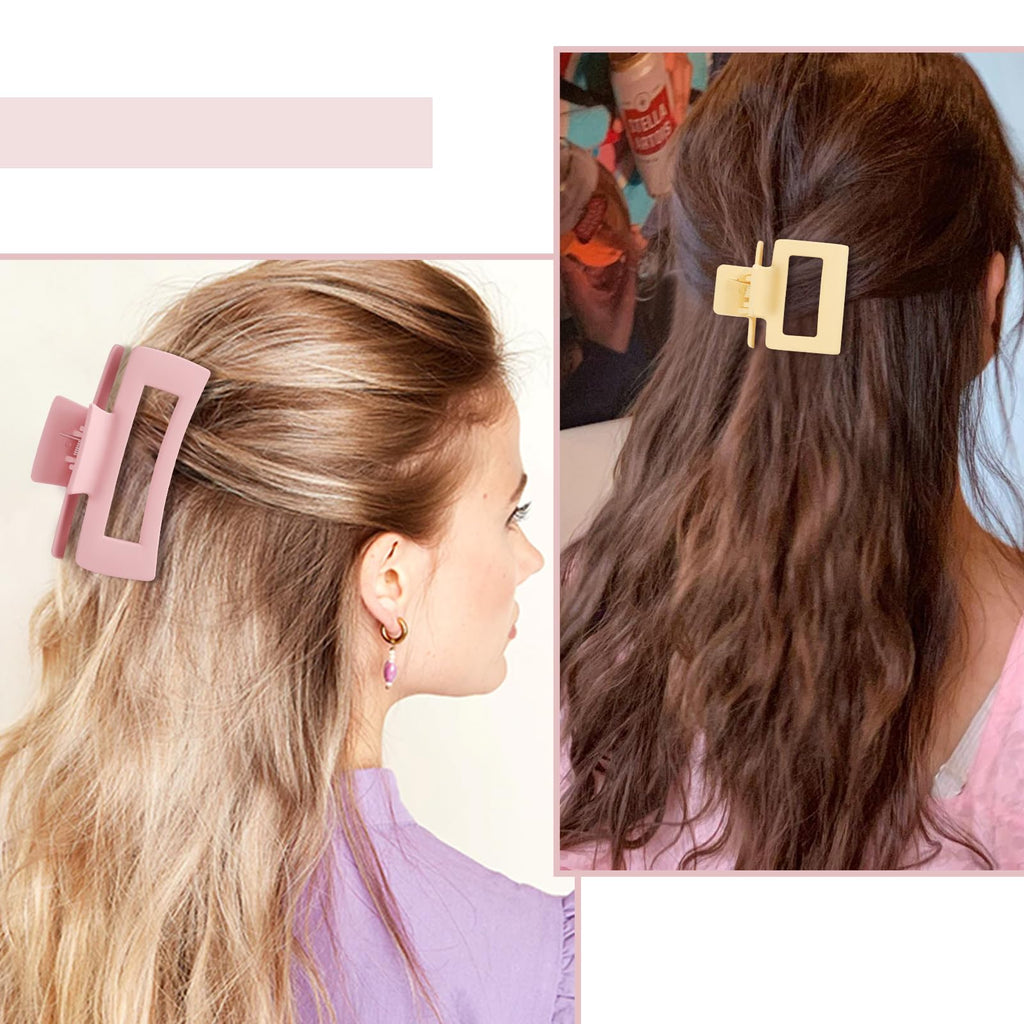 Hair Claws 16 Pcs Hair Clips for Women Thin Thick Curly Hair Large and Small Matte Banana Clips Strong Hold Nonslip