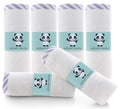 HIPHOP PANDA Baby Washcloths, Rayon Made from Bamboo - 2 Layer Ultra Soft Absorbent Newborn Bath Face Towel - Reusable Baby Wipes for Delicate Skin - Gray Stripe, 6 Pack