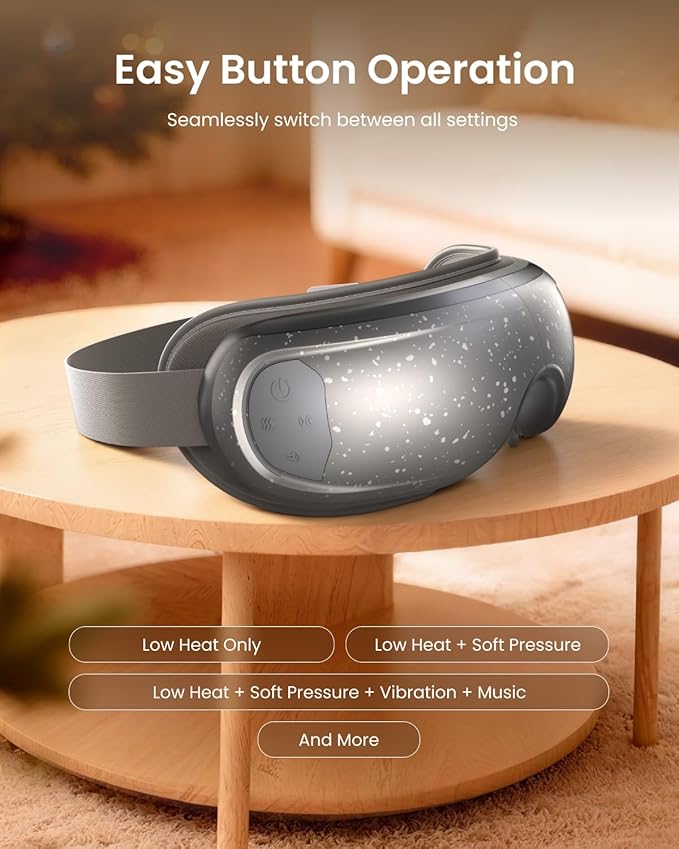 RENPHO Limited Edition Eye Massager with Heat and Cooling Voice Control, Birthday Gifts for Men Women, FSA Eligible HSA, Eye Mask for Dry Eyes Head Tension and Stress Relief - Eyeris 3
