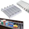 STORE FIXTURES DIRECT Auto Feed Shelf Product Pusher Kit, Adjustable Width Spring Loaded Merchandise Glider Pushing System, Kit for [10] 12" L Shelves - [40 Shelf Pushers + 50 Dividers]