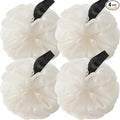 Loofah Sponges for Shower,Exfoliating Cleaning Bath Loofa Body Scrubber Balls for Women Men Washing,All White 4 Pack