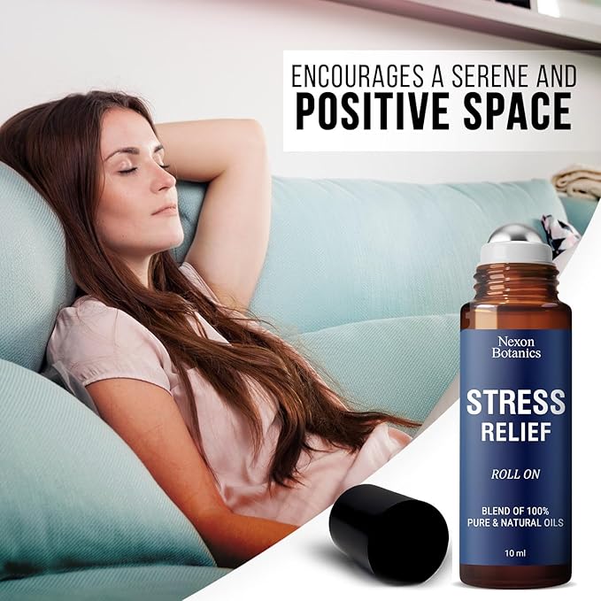 Stress Relief Essential Oil Roll-On 10 ml for Aromatherapy and Relaxation