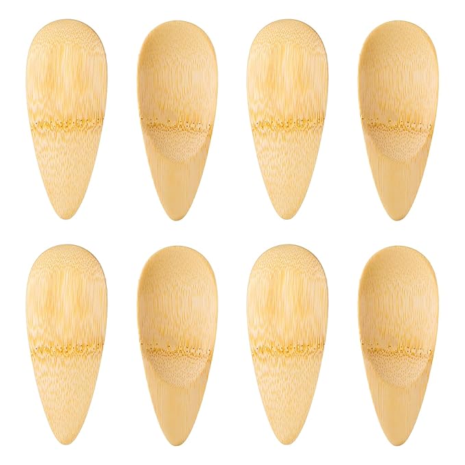 HJZHII 8 Pcs Deodorant Cream Applicators, Portable Face Applicator Bamboo Face Mask Spatula Multi-functional Beauty Spa Mini Spoon Makeup Beauty Tools Set for Deodorant Cream Cosmetic Mask Mud Clay