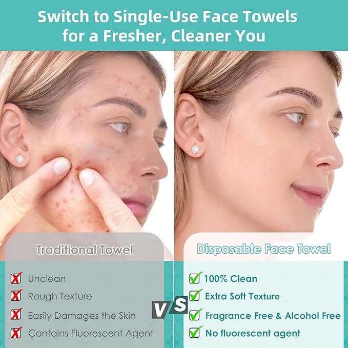 Ditoi Face Towels,Ultra Soft Disposable Face cloths-Travel Essentials