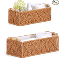 Nonam Macrame Storage Baskets, Boho Decor Style Woven Storage Boxes for Home Organization, Toilet Tank Shelf Cabinet Organizer Baskets,Set of 2,Brown