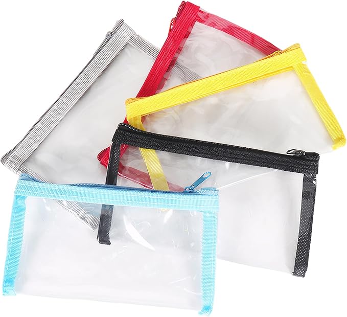 PKRFCJ 5 Pcs Small Clear Makeup Bag,Mini Clear Makeup Pouch Plastic Zipper For Purse Small Waterproof Pouch Storage For Cosmetics Jewelry And Essentials 5 Colors 6.3x3.5in