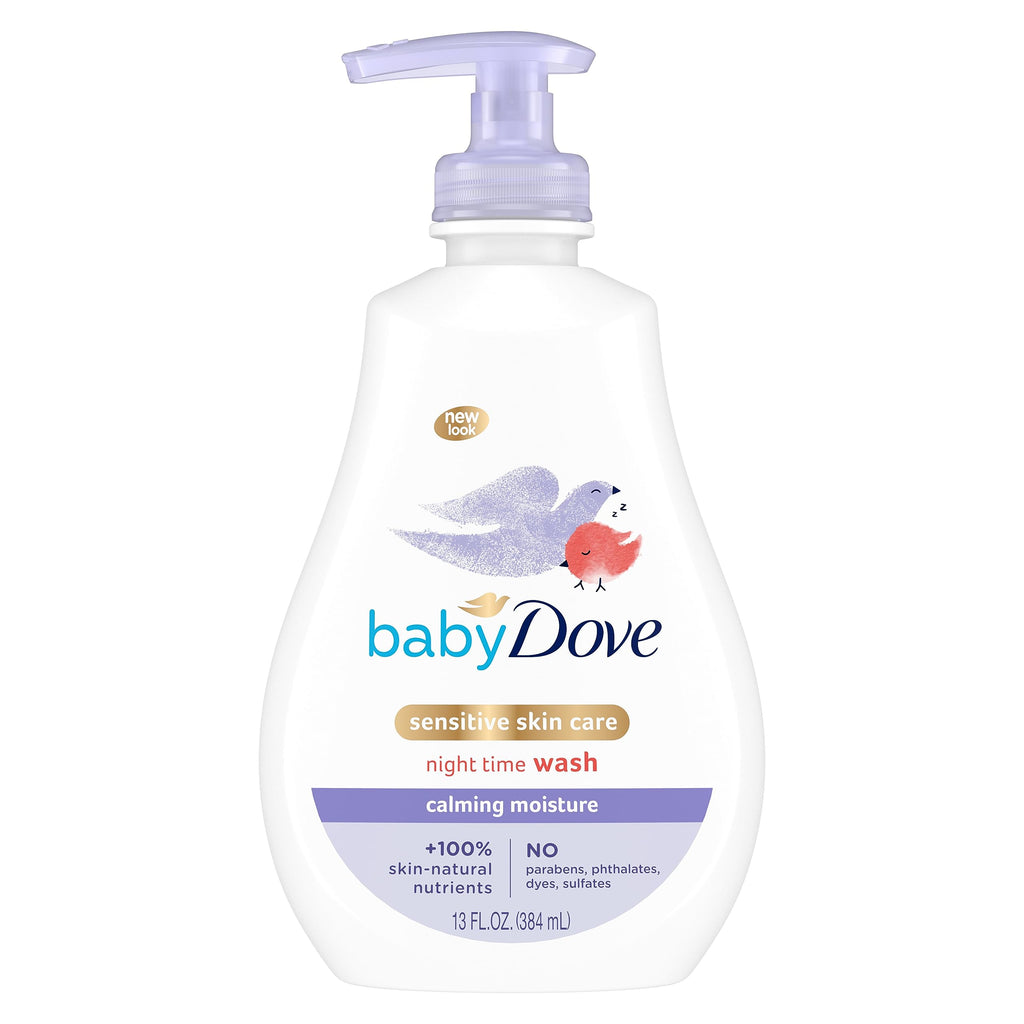 Baby Dove Sensitive Skin Care Baby Wash Calming Moisture For a Calming Baby Bath Wash Hypoallergenic and Tear-Free, Washes Away Bacteria 13 fl oz