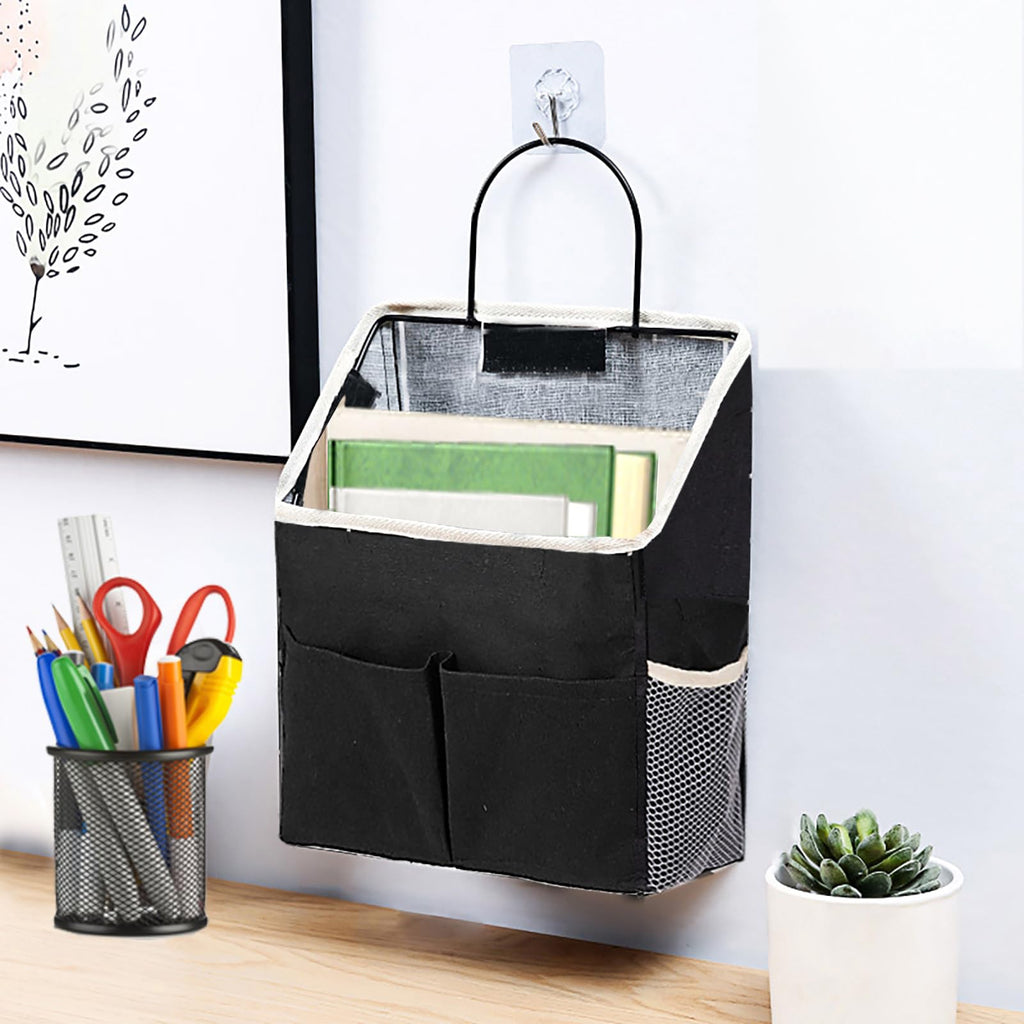 Someteth 2pcs Wall Hanging Storage Bag,Wall Hanging Organizer Bags with Pockets, Wall Organizer Storage for Dormitory Bathroom Bedroom Kitchen(Navy Blue)