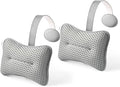 HUGABOW 2-Pack Large Pillow for Hot Tub (Grey), Spa, and Chaise Lounge - Universal Headrest & Neck Support Cushion, Adjustable Height with Long Strap, Easy Drying with Hook