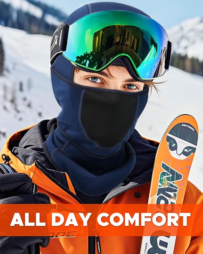 Balaclava Face Ski Mask with Movable Deisgn for Men Women-Fleece Winter Face Covering for Cold Weather Skiing Outdoor Work
