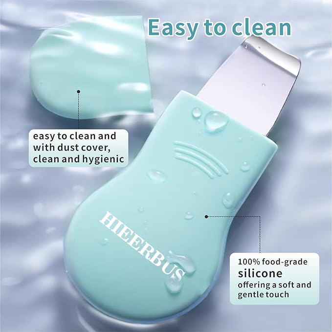 Blackhead Remover Tool,Black Head Remover for Face Nose-2 in 1 Pore Cleaning Brush Face Scrubber Skin Care Scraper Mask Applicator Spatula for Men Women Pore Cleansing (Blue)