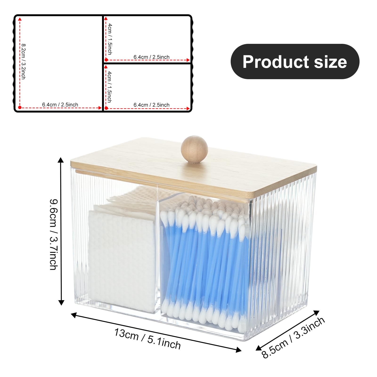 KIMCHOMERSE Qtips Holder Storage, Bathroom Cotton Balls Holder