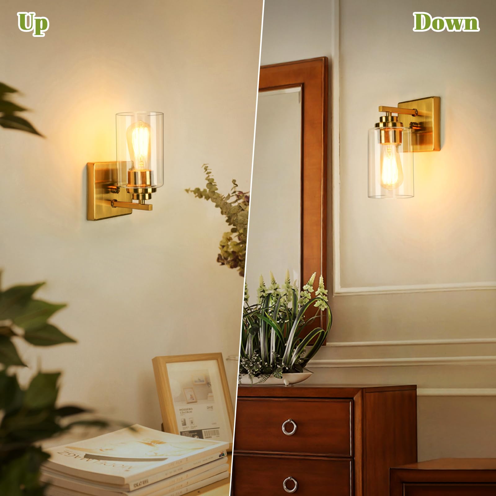 VerRon Modern Vanity Lights, Gold Bathroom Light Fixtures