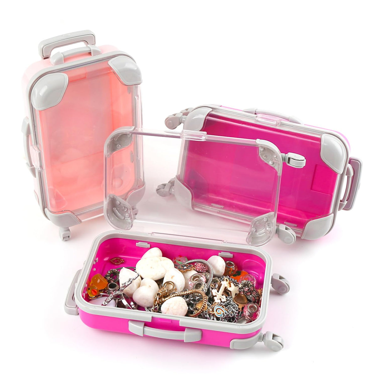 ASUNFO 6 Pcs Mini Suitcase Gift Box Candy False Eyelashes Small Suitcase