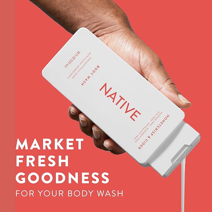 Native Body Wash with Naturally Derived Ingredients – Honey Crisp & Cider – Sulfate & Paraben Free – For Women & Men – Skin‑Loving Cleanser – 18 oz (2‑Pack)