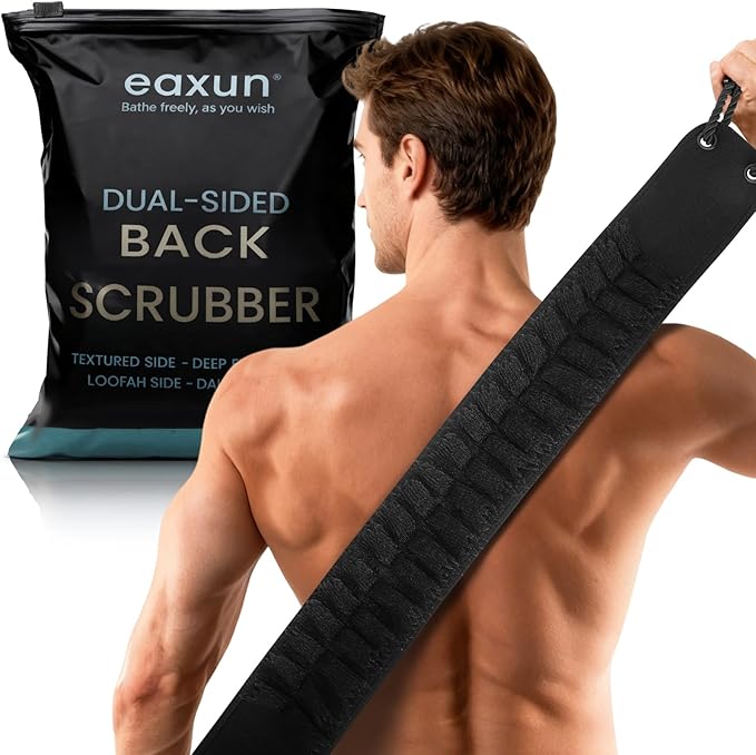eaxun 40-Inch Exfoliating Back Scrubber for Shower, Back Washer