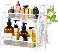 LEMIKKLE 2-Tier Bathroom Countertop Organizer,Skincare, Makeup Countertop Organizers, Kitchen, Bathroom Counter Storage with Small Basket (Black)