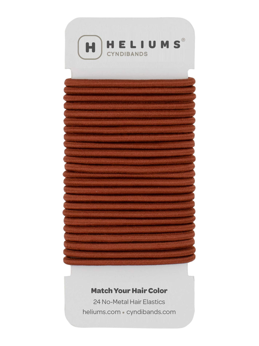 Cyndibands Elastic Hair Ties – Auburn Red - No Damage 4mm Ponytail Holders for Women & Kids, 24-Pack Hair Elastics in Neutral Colors
