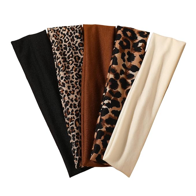 5PCS Animal Print Pattern Headband, Fashion Hair Accessories, Hair Band for Women, Stylish Hair Accessory