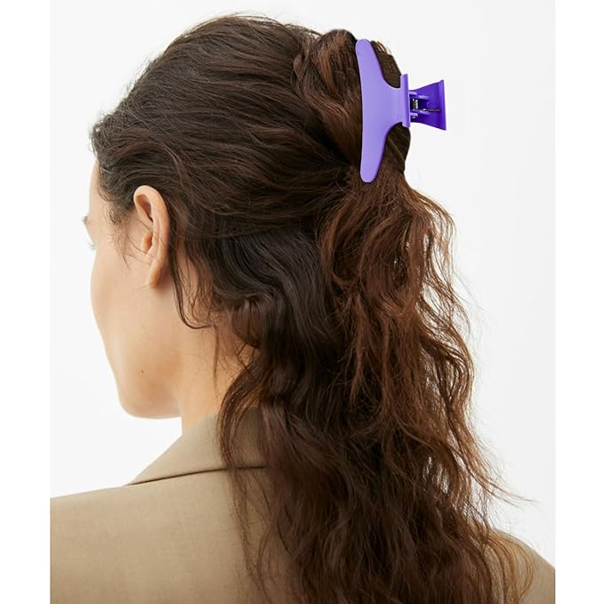 BAHABY Hair Clips for Styling Sectioning 12 Pack Pink Purple Blue Butterfly Clamps Hair Claw Clips Pro Salon Hair Clips for Styling, Sectioning, Cutting and Coloring