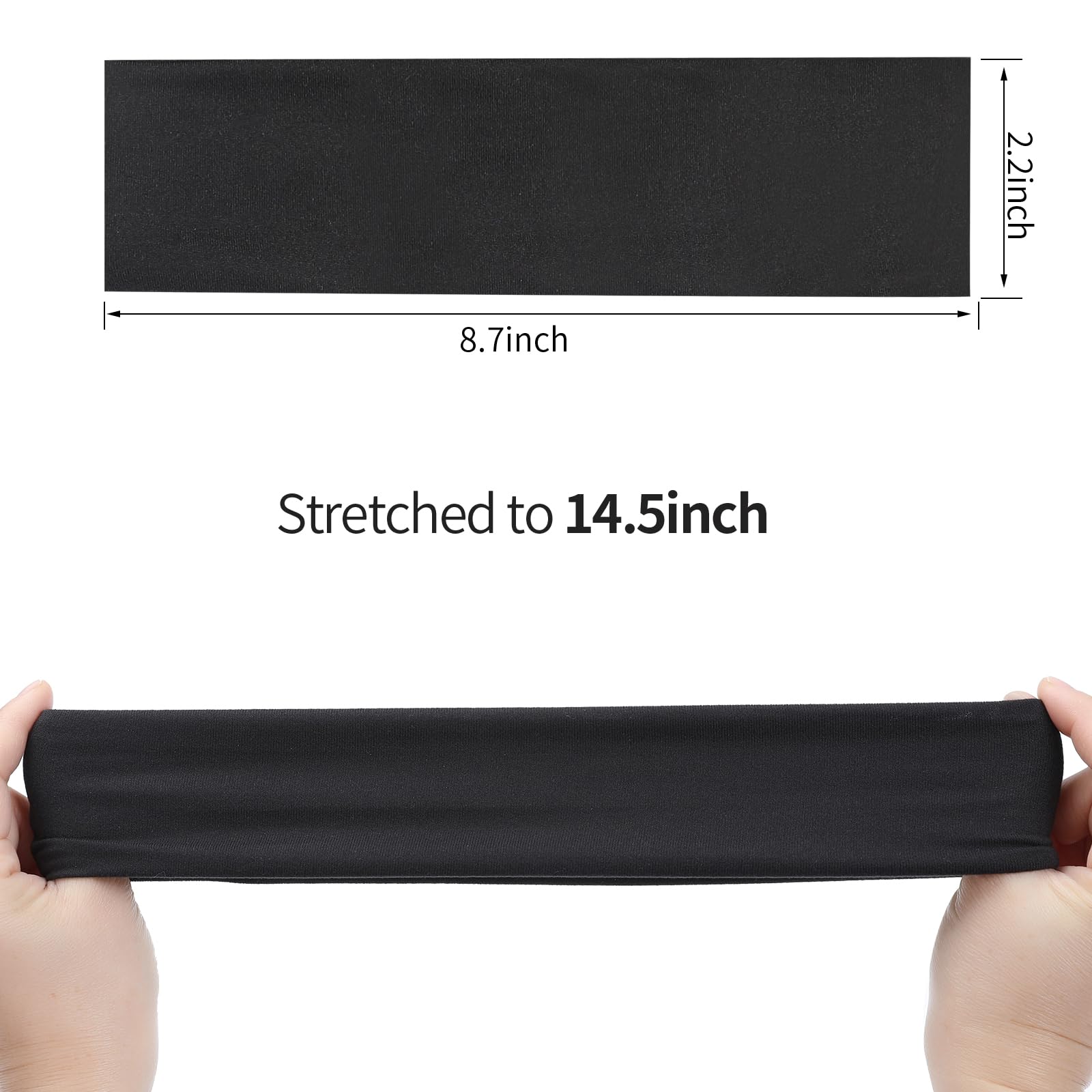 Fishinsea 8 Pack Sport Headbands for Women, Elastic Soft Fabric Non-Slip Hair Bands Hair Warp for Daily Workout Yoga Running Sports