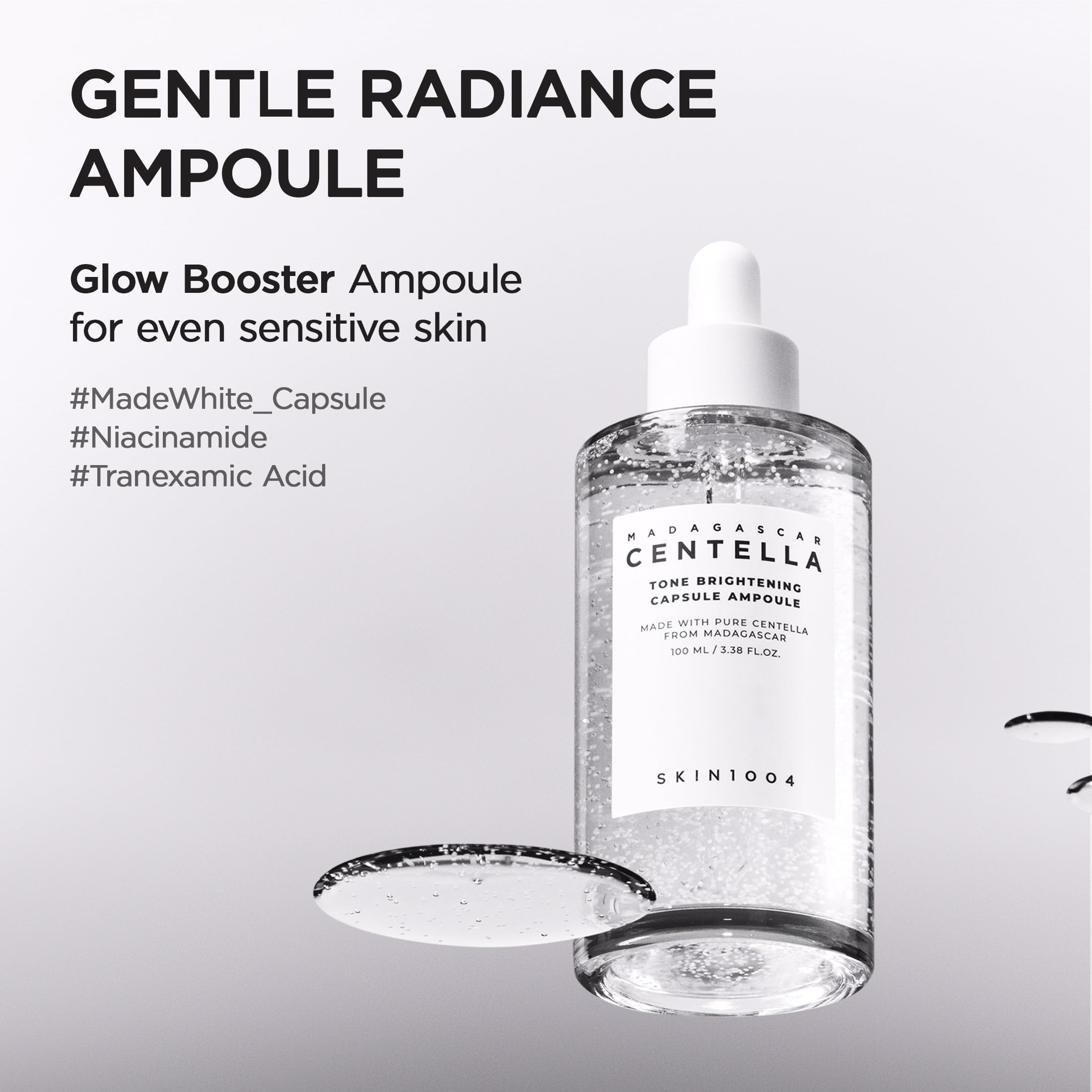 SKIN1004 Tone Balancing Capsule Ampoule, Niacinamide & Centella Serum for Face, Korean Hydrating Facial Serum for Unevne Skin Tone with Tranexamic Acid, Korean Skin Care, 3.38 fl.oz / 100ml