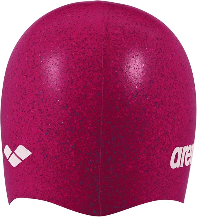 Arena Classic Unisex Recycled Silicone Swim Cap for Women and Men, Intensive Training and Racing Comfortable Long Hair Swimming Hat, Ruby/Multi