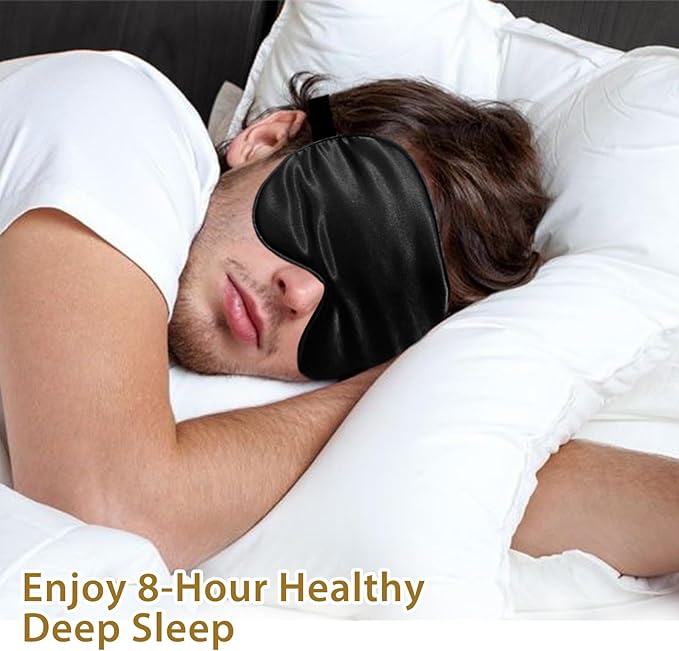 JroyJoy Silk Sleep Masks for Sleep, 4 Pack Super Soft Sleep Mask for Women & Men, 100% Blackout, Zero Eye Pressure, Blindfold with Adjustable Strap, Travel Eye Covers (Black, Pink, Blue, Grey)