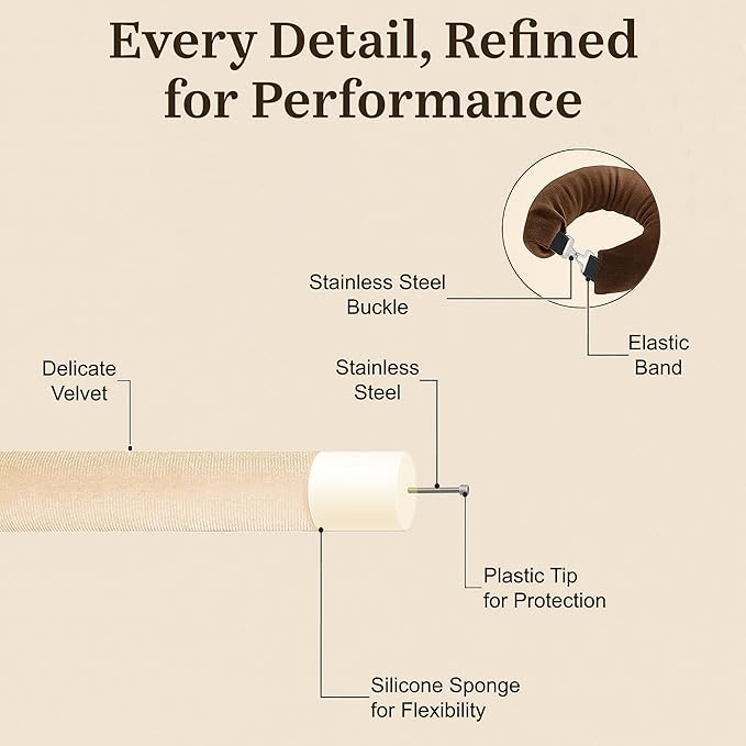 VISOFO Heatless Curls Overnight | Rods for Blowout Look, Long Hair Rollers Blow Out Curling Rod No Heat Flexi Foam Tubes Silk Satin Velvet Soft Curlers to Sleep In Tools Set (Blonde, 3 Set)