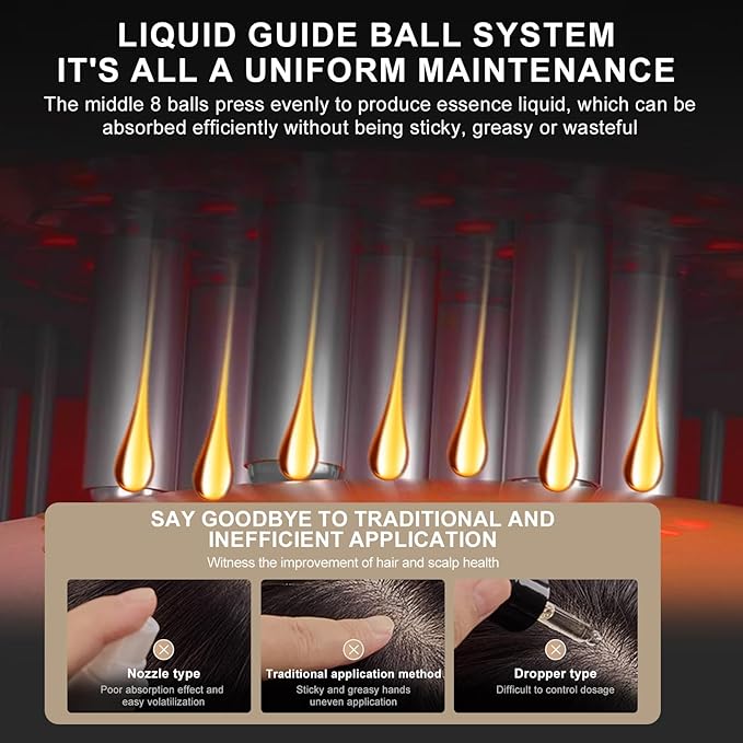 DongBlitz Red Light Scalp Massager for Hair Growth, Electric Hair Growth Comb with Kneading Massage & Red Light Therapy, for Visible Hair Loss & Thinning Hair, Minoxidil Applicator Scalp Brush