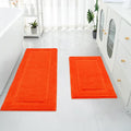 SHACOS Super Soft Bathroom Runner Rugs Set of 2 Pieces 47x20 + 32x20 inch Non Slip Washable Bath Runner Bath Mats Plush Bath Rug Runners Absorbent Bathroom Carpet, Orange