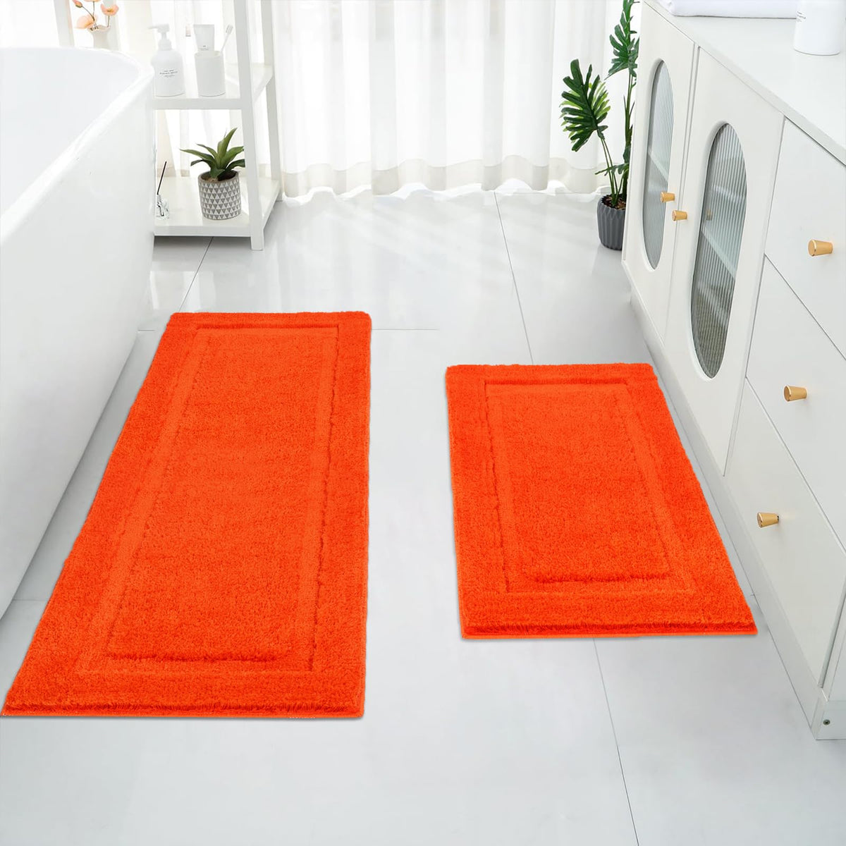 SHACOS Soft Microfiber Bathroom Rugs Set 2 Pieces with Toilet Rug