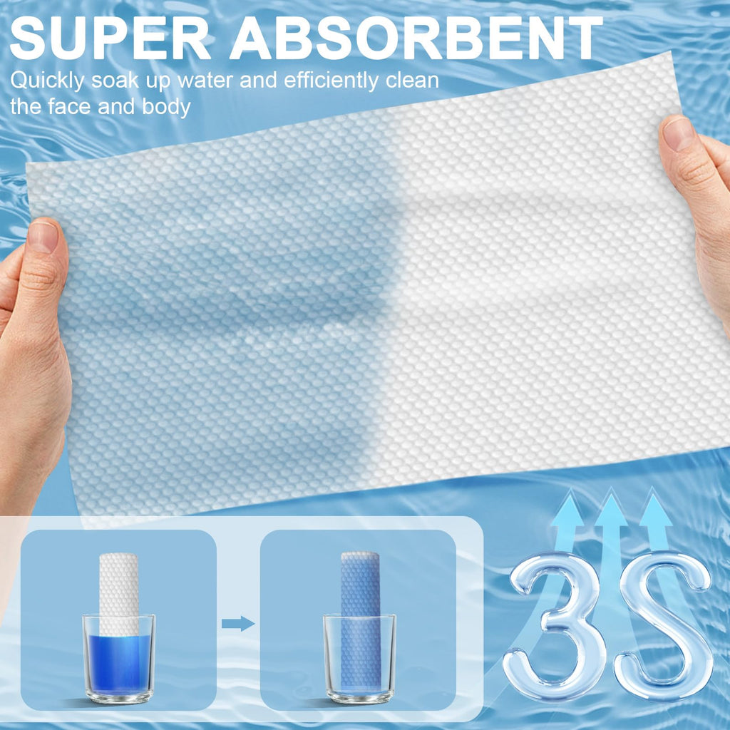 Heyface Compressed Towels Tablets (11.8" x11") 50 PCS Disposable Face Towel
