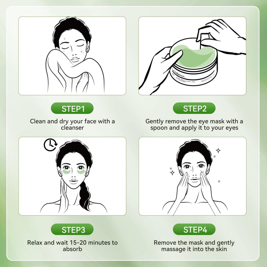 LANBENA Aloe Vera Under Eye Patches for Puffy Eyes and Dark Circles Collagen Eye Gels Mask - Skin Treatment Pads Hydration and Skin Elasticity-30 Pairs