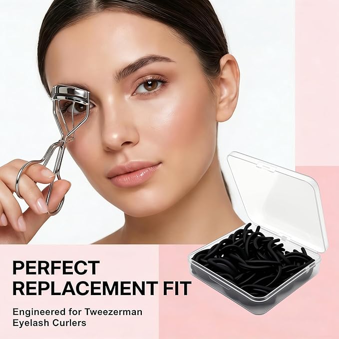 30Pack Suitable for Tweezerman Eyelash Curler Refills,Ultra Soft Silicone Rubber Fit for Tweezerman Eyelash Curler Refill Pads.