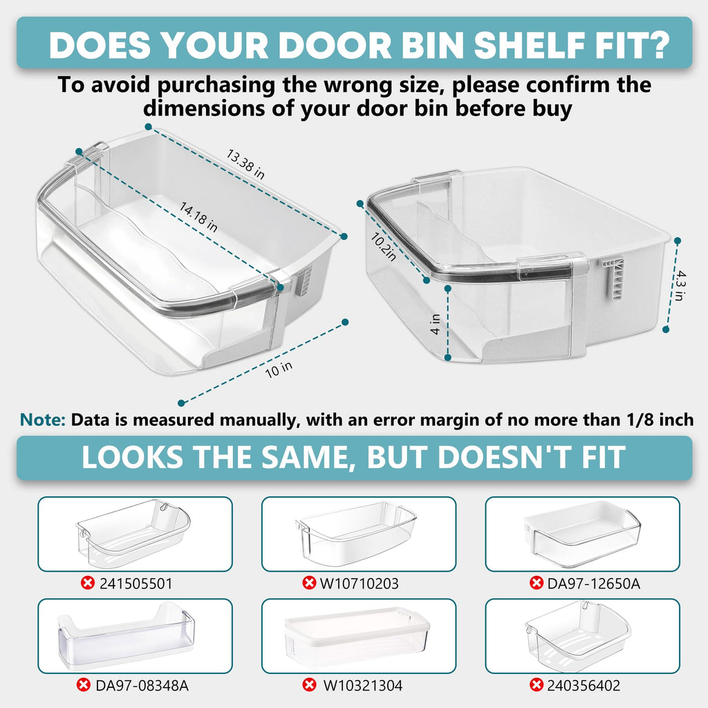 AAP73252202 AAP73252209 Refrigerator Door Bin Replacement for L-G Ken-more Elite Refrigerator 795 parts, Right Refrigerator Replacement Door Bin LFX25991ST LFX31925ST LFXC24726S - 2 PACK by Fetechmate