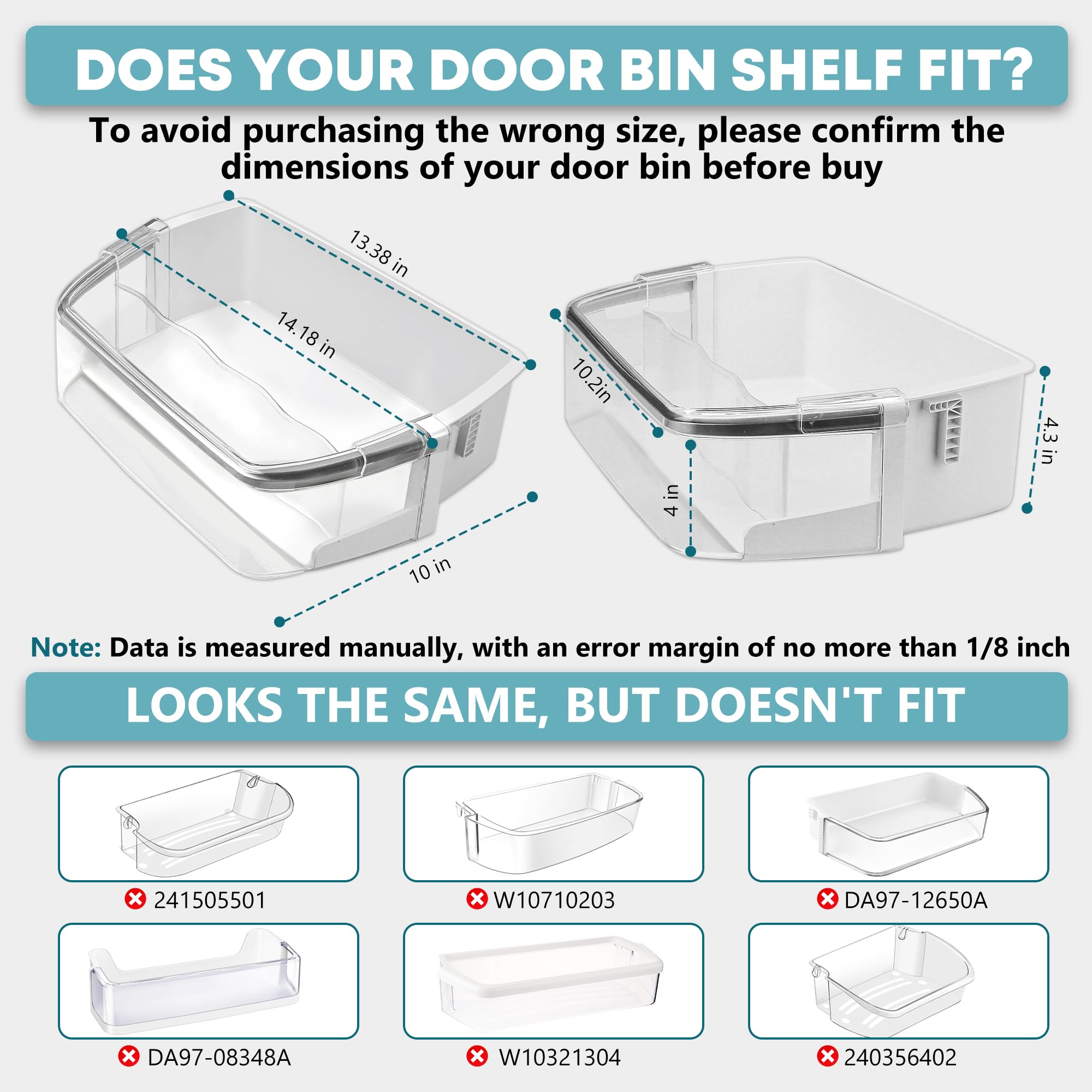 AAP73252202 AAP73252209 Refrigerator Door Bin Replacement for L-G Ken-more Elite Refrigerator 795 parts, Right Refrigerator Replacement Door Bin LFX25991ST LFX31925ST LFXC24726S - 2 PACK by Fetechmate